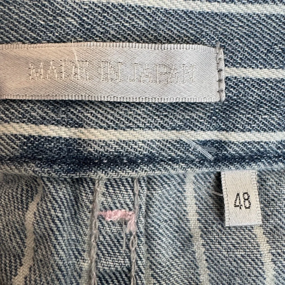 Dior Blue and White Pinstripe Denim Shorts - Picture 4 of 8